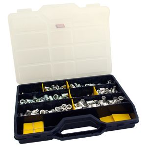 Box with total of 400 pieces open end rivet nuts.